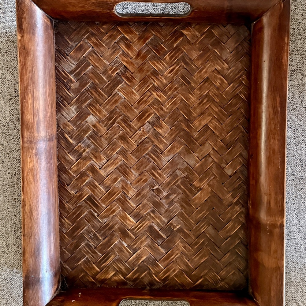 Rustic Brown Wooden Serving Tray